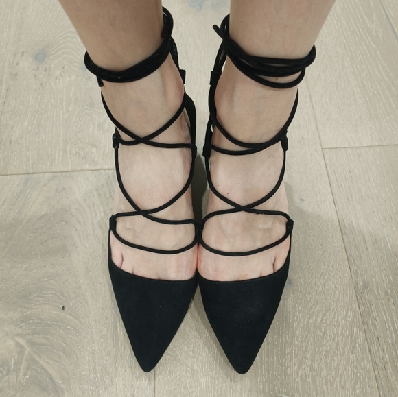 Zara lace up pointed toe heels - Picture 5 of 5